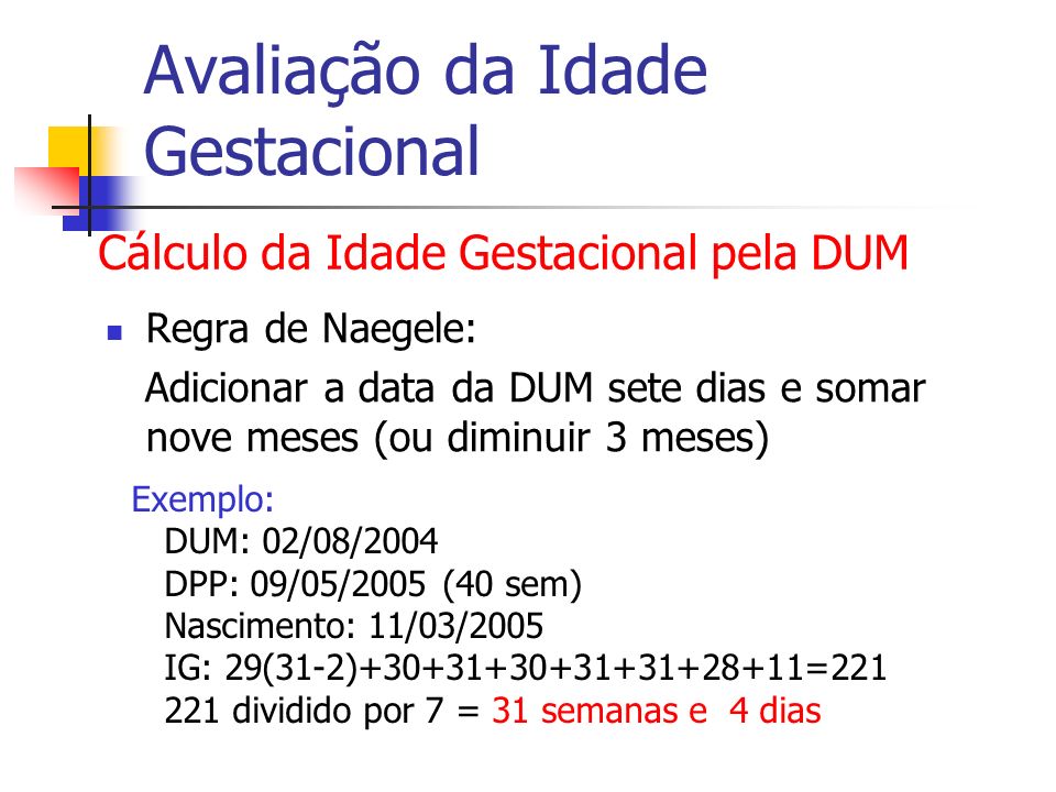 Idade Gestacional Calculo Ebay Moda 