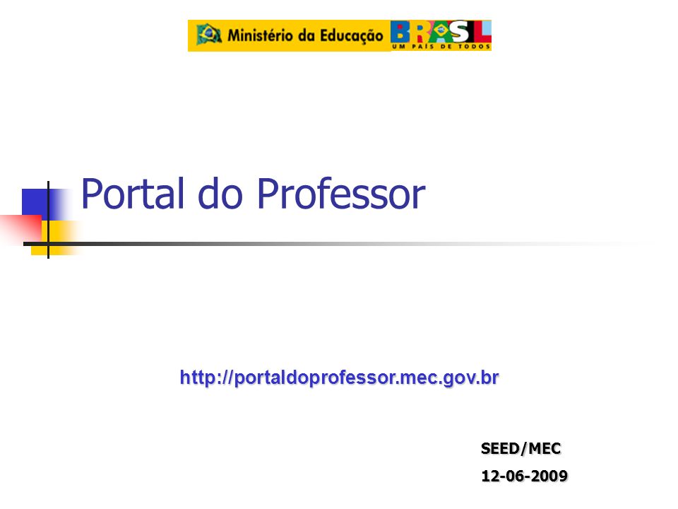 Portal do Professor   SEED/MEC