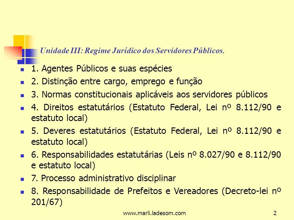 Unidade Iii Regime Jur Dico Dos Servidores P Blicos Professora