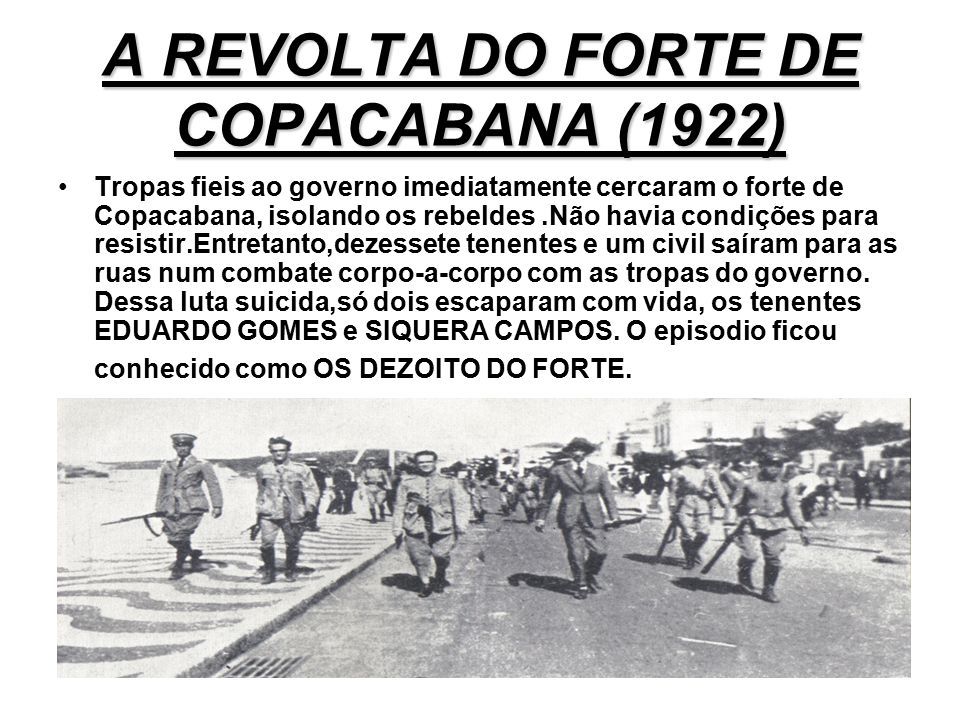 Revolta Do Forte De Copacabana Resumo BRAINCP