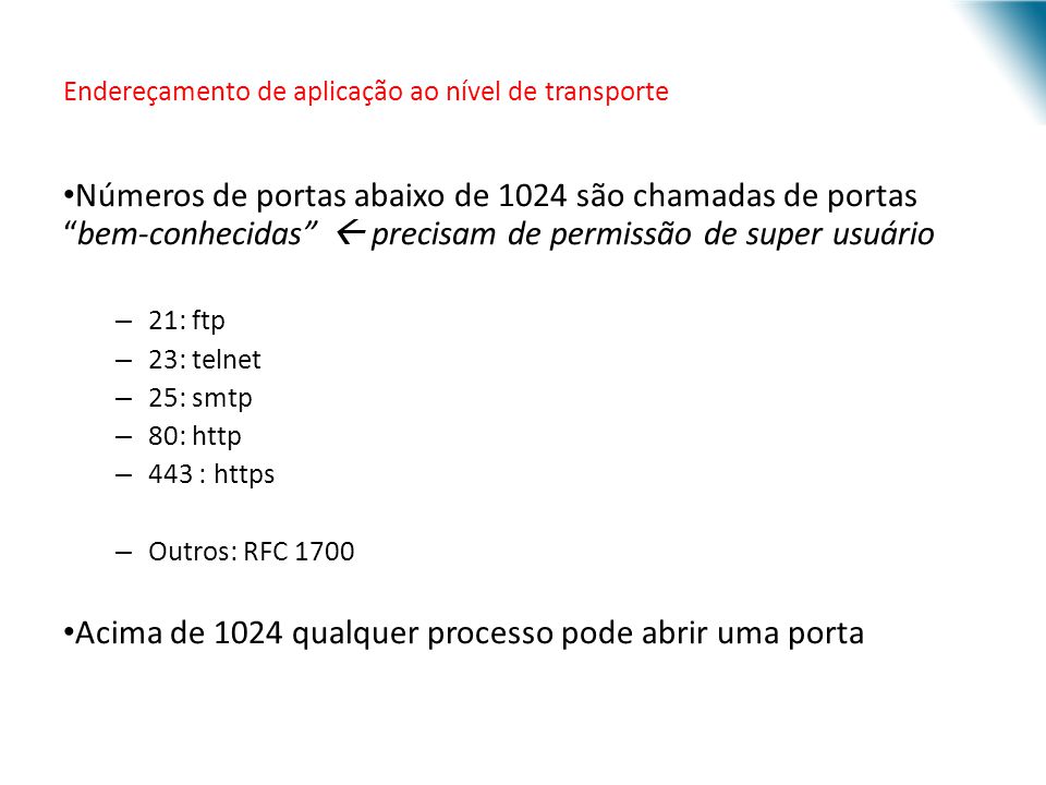 Redes De Computadores Camada De Transporte Professor M Sc Carlos