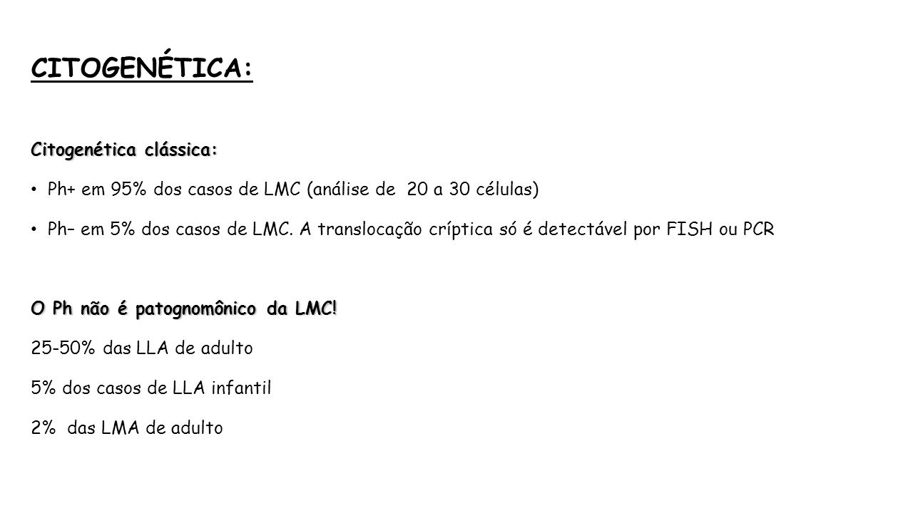 DE CITOGENETICA DE LEUCEMIA MIELOIDE de citogenetica de leucemia mieloide: