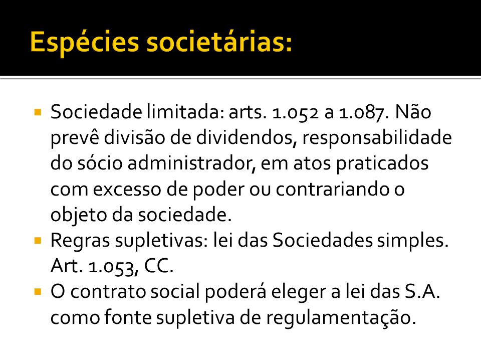  Sociedade limitada: arts a