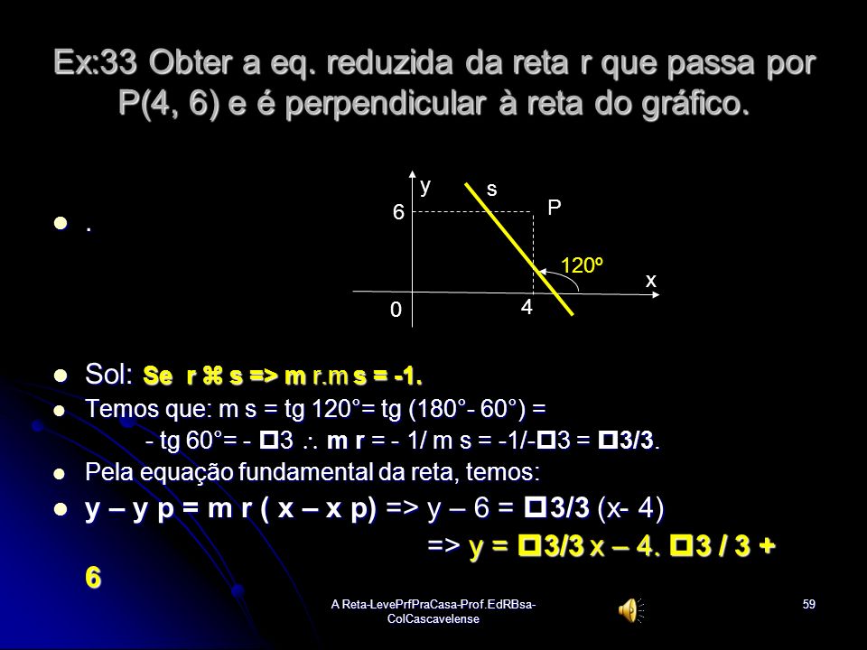 encontre a equação reduzida da reta