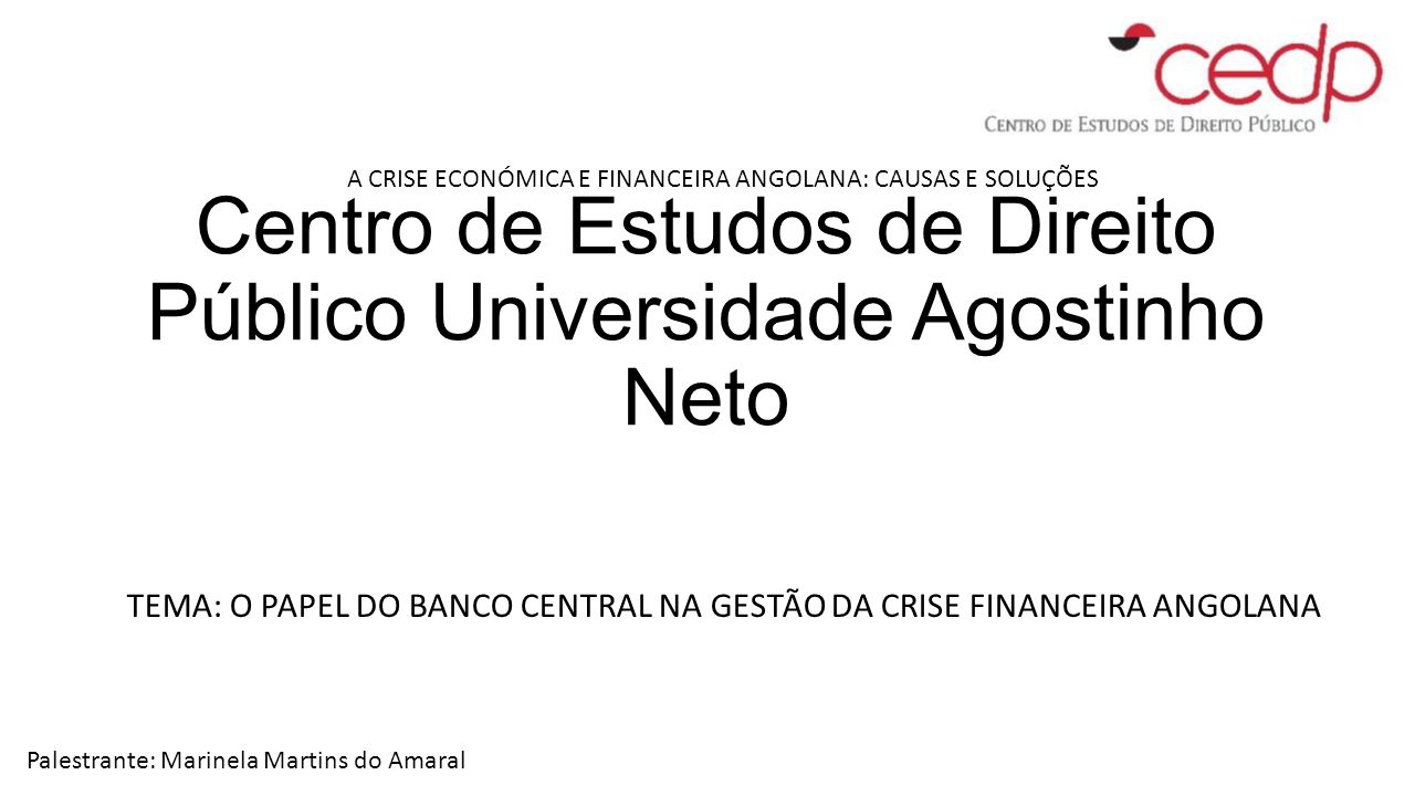 Centro De Estudos De Direito P Blico Universidade Agostinho Neto Tema