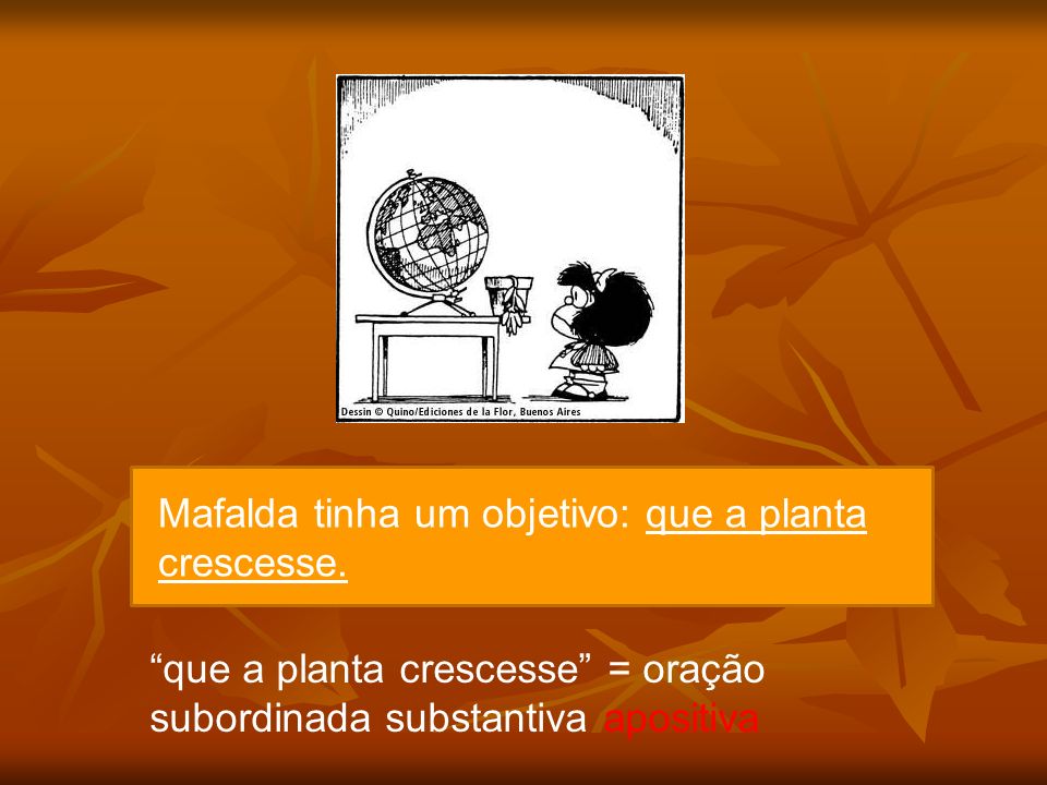 Mafalda tinha um objetivo: que a planta crescesse.