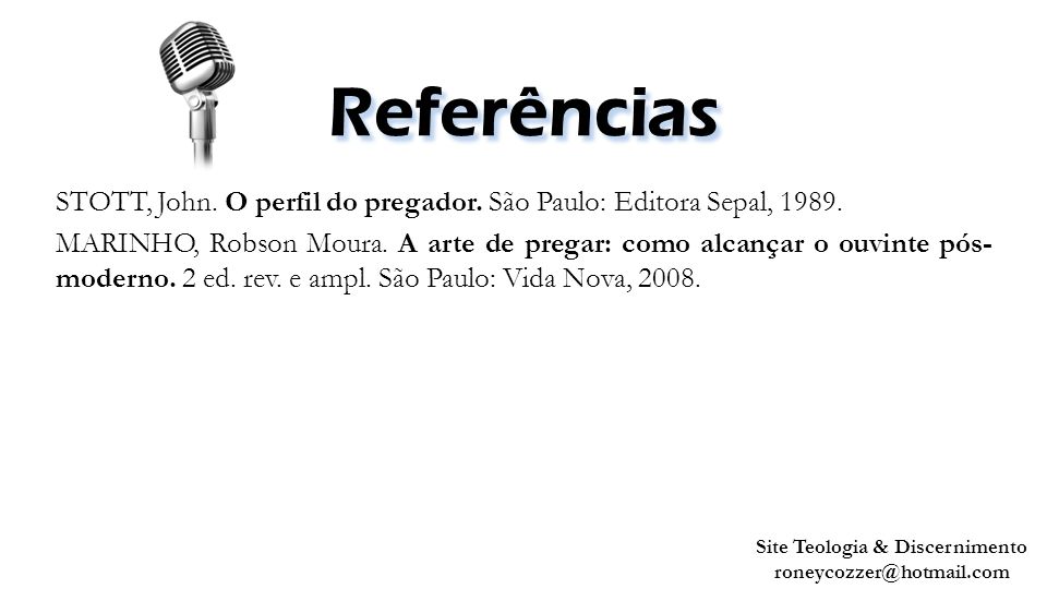 STOTT, John. O perfil do pregador. São Paulo: Editora Sepal,