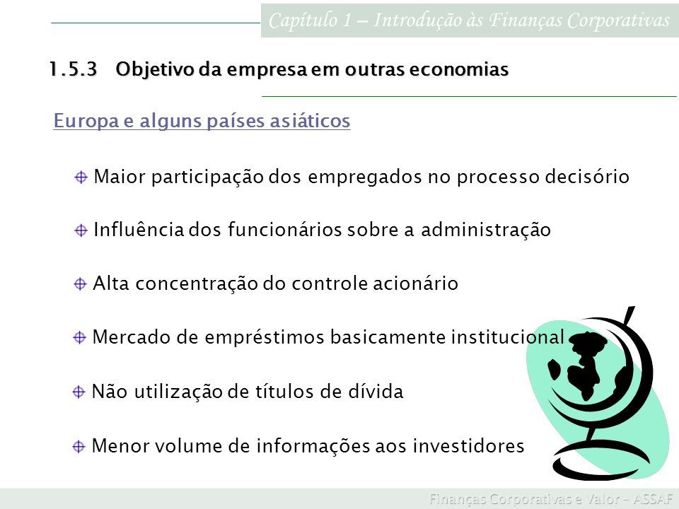 Capítulo 1 Introdução às Finanças Corporativas Slides para aula