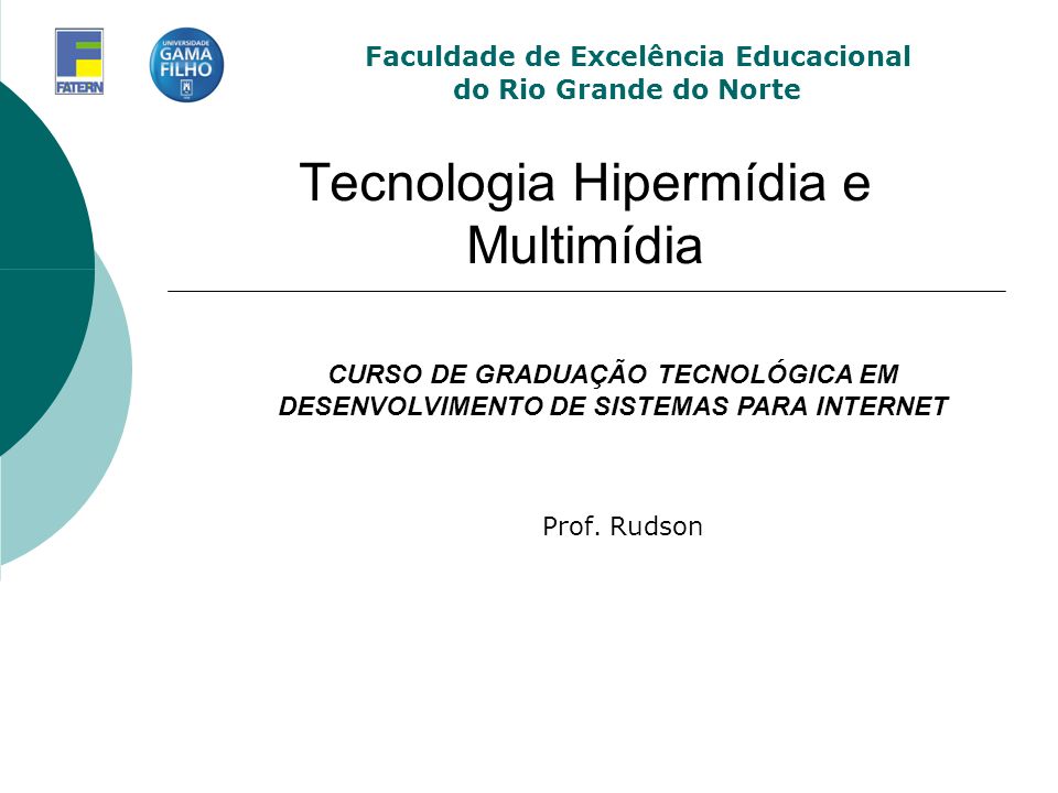 Tecnologia Hipermídia e Multimídia Prof.