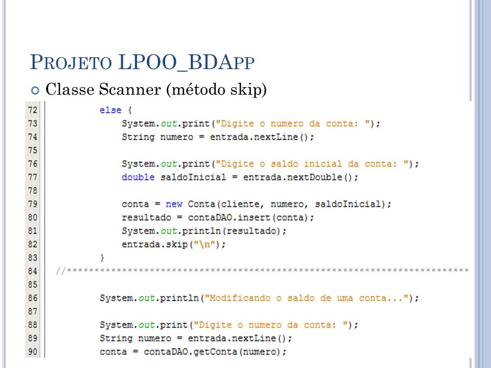 P ROJETO LPOO_BDA PP Classe Scanner (método skip)