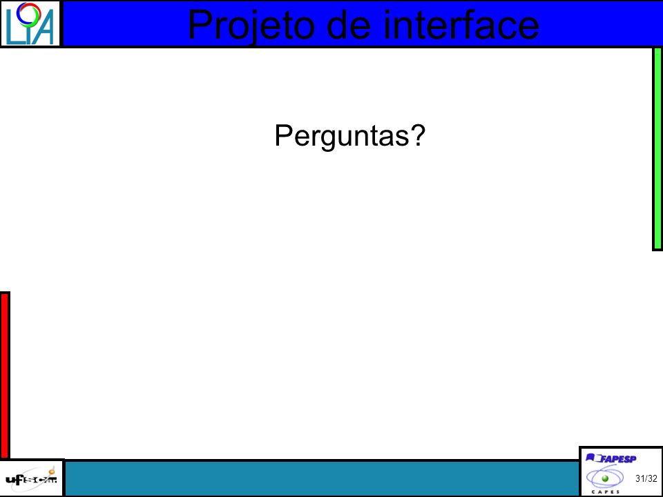 Projeto de interface Perguntas 31/32