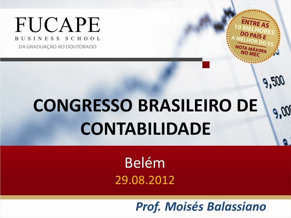 CONGRESSO BRASILEIRO DE CONTABILIDADE Belém Prof. Moisés Balassiano
