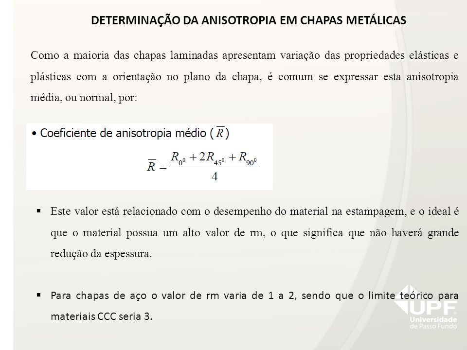 Anisotropia dos aços - ANISOTROPIA DOS AÇOS