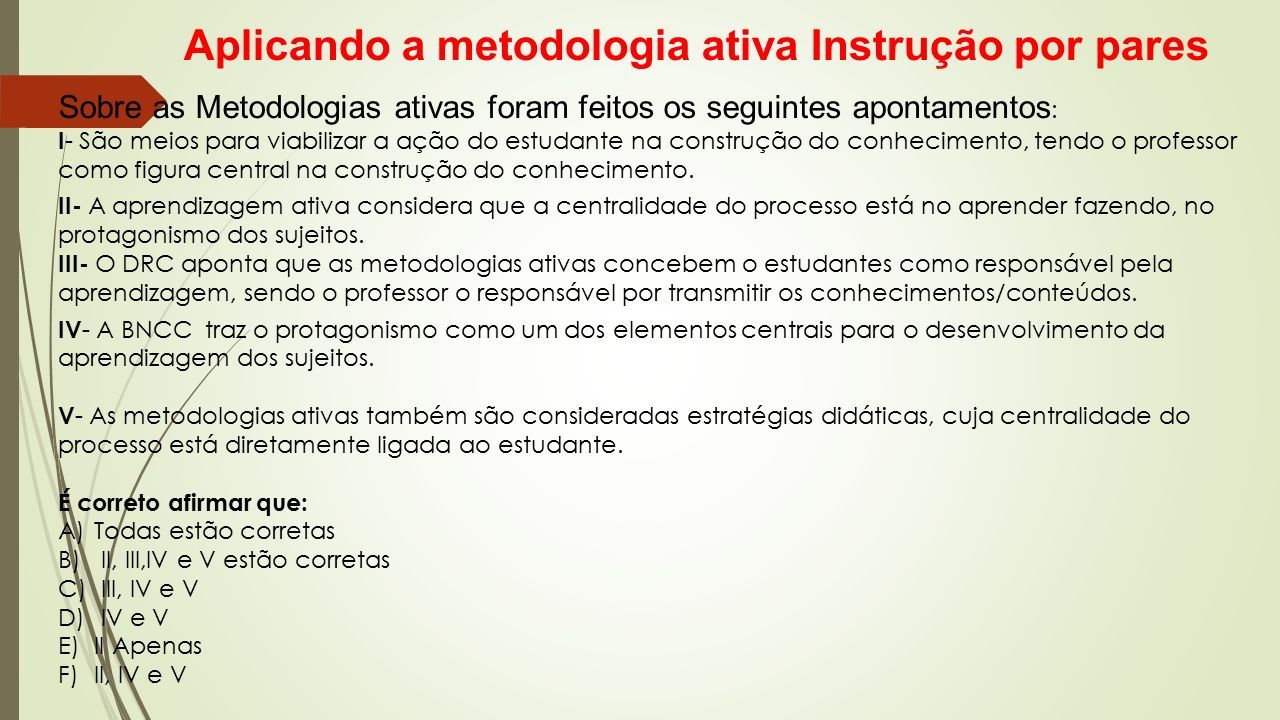 APRENDIZAGEM ATIVA E METODOLOGIAS ATIVAS: UMA INTRODUÇÃO AOS PRINCIPAIS ...