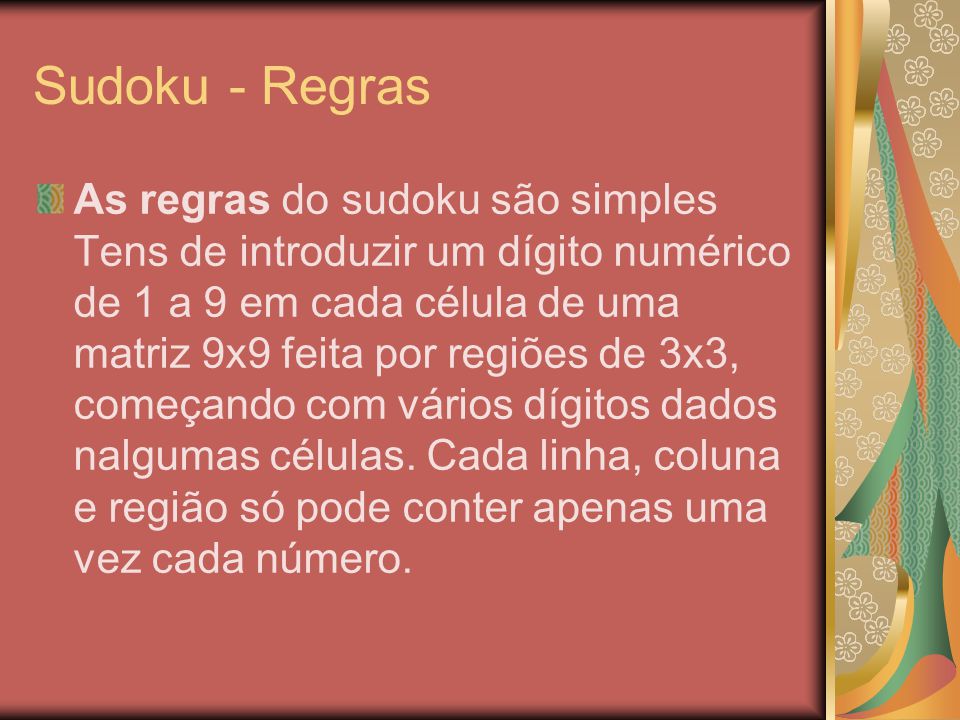 Regras do Sudoku