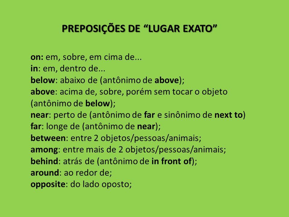 Preposições de Lugar