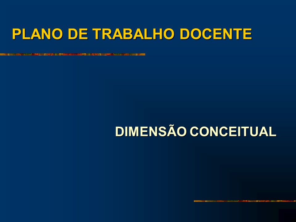 PLANO DE TRABALHO DOCENTE DIMENSÃO CONCEITUAL