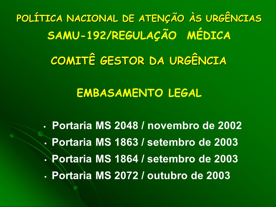 portaria 2048 ministerio da saude