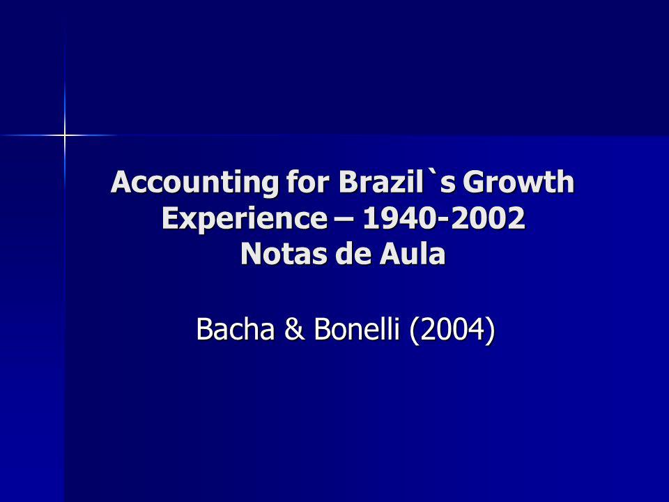 Accounting for Brazil`s Growth Experience – Notas de Aula Bacha & Bonelli (2004)