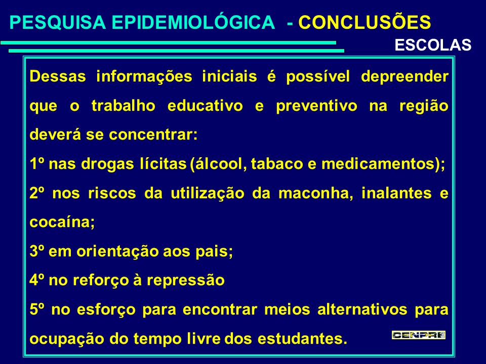 Drogas - Inalantes - CENPRE - Centro Regional de Estudos