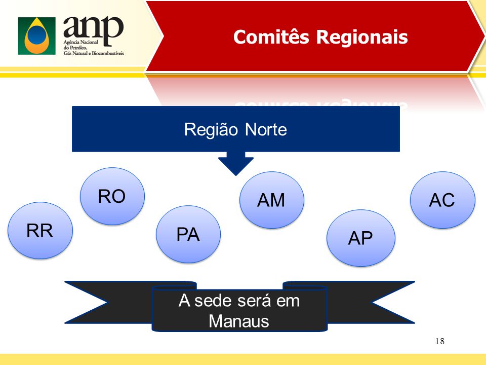 18 Região Norte PA AP A sede será em Manaus RR AC RO AM