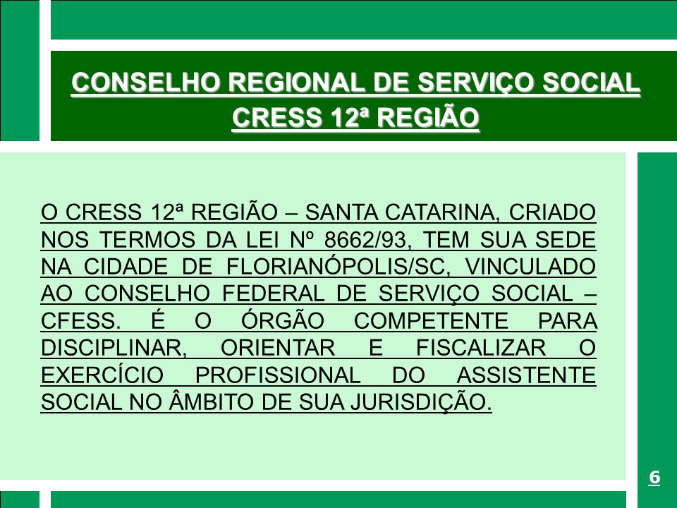 CRESS 12ª Região – Conselho Regional de Serviço Social 12ª Região