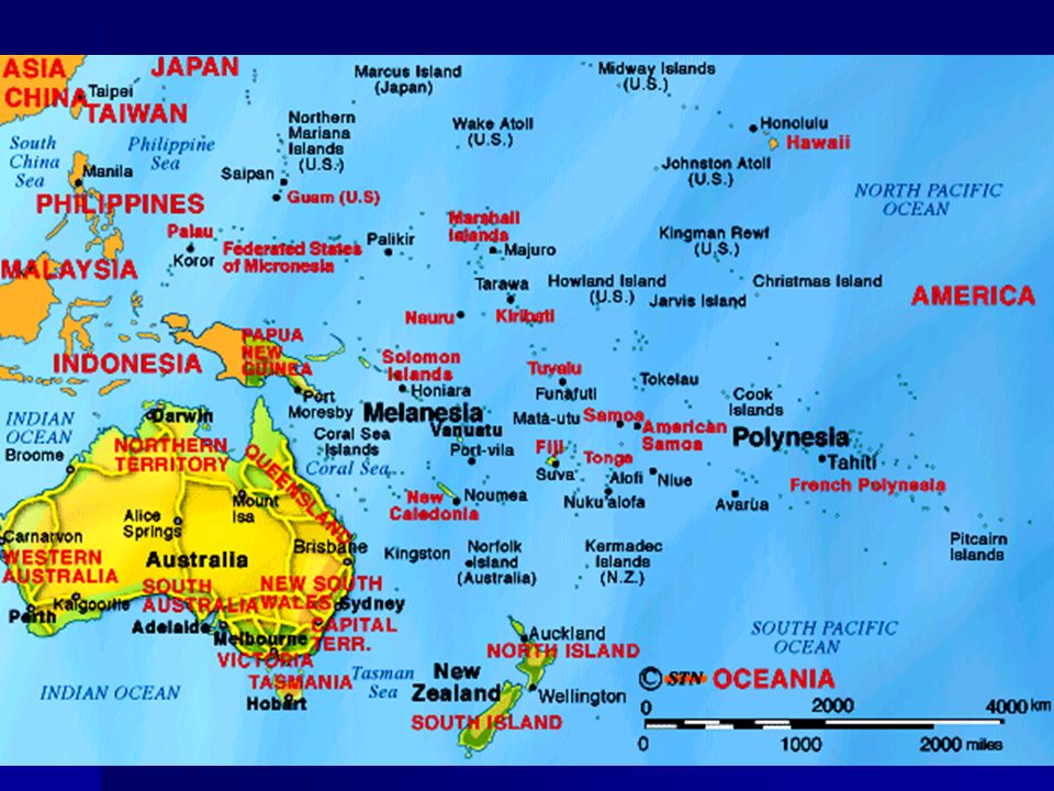 Где находится океания. Политическая карта Океании. Карта Австралии и Океании. Моря Океании. Физическая карта Австралии и Океании.