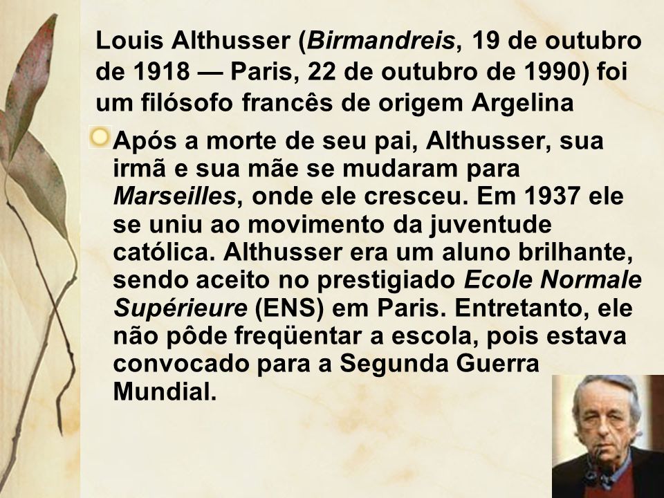 Louis Althusser (1918-1990)