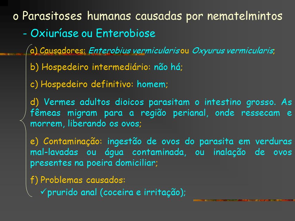 Oxyuris vermicularis symptoms