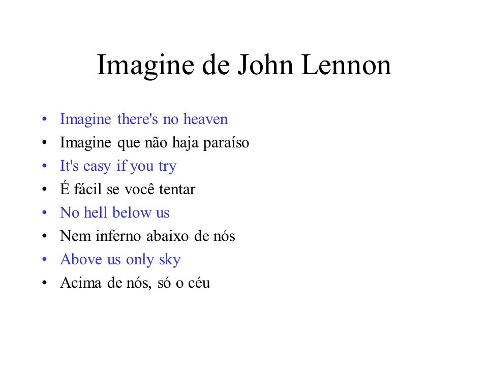 IMAGINE (TRADUÇÃO) - John Lennon 