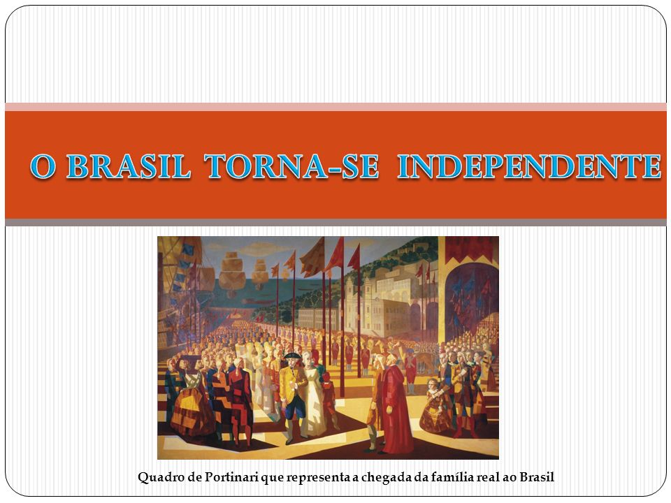 Quadro de Portinari que representa a chegada da família real ao Brasil