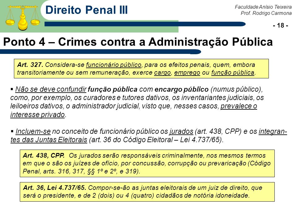 Conceito de Funcionário Público paras Fins Penais, EAD