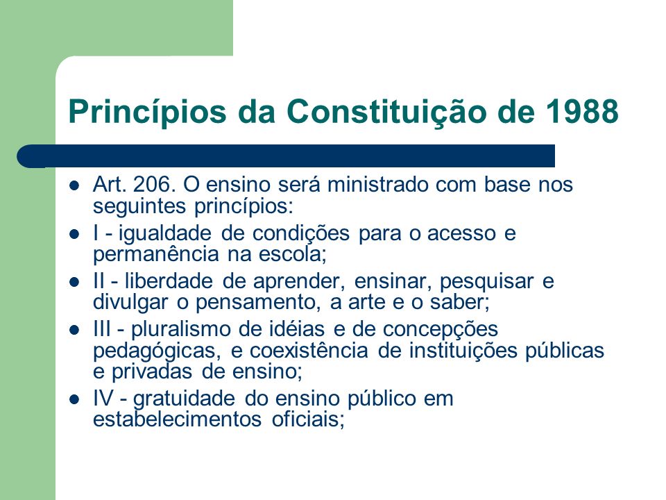 Princípios da Constituição de 1988 Art