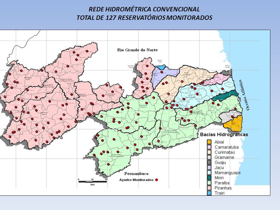 REDE HIDROMÉTRICA CONVENCIONAL TOTAL DE 127 RESERVATÓRIOS MONITORADOS
