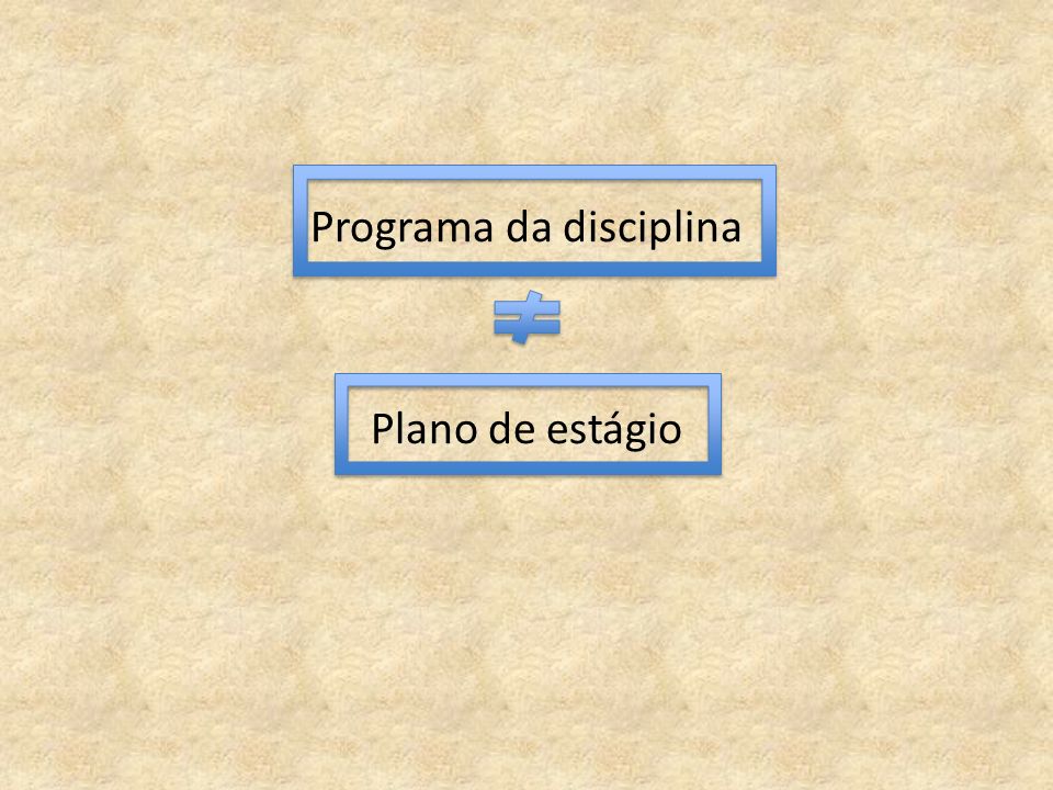 Programa da disciplina Plano de estágio