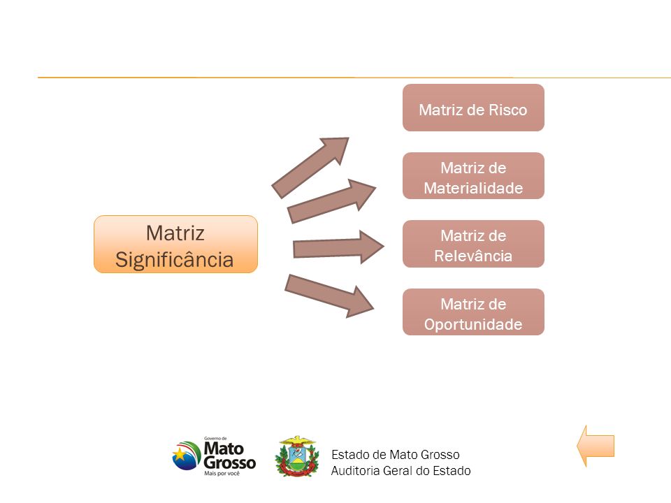 Matriz de Risco Matriz de Materialidade Matriz de Relevância Matriz de Oportunidade Matriz Significância Estado de Mato Grosso Auditoria Geral do Estado