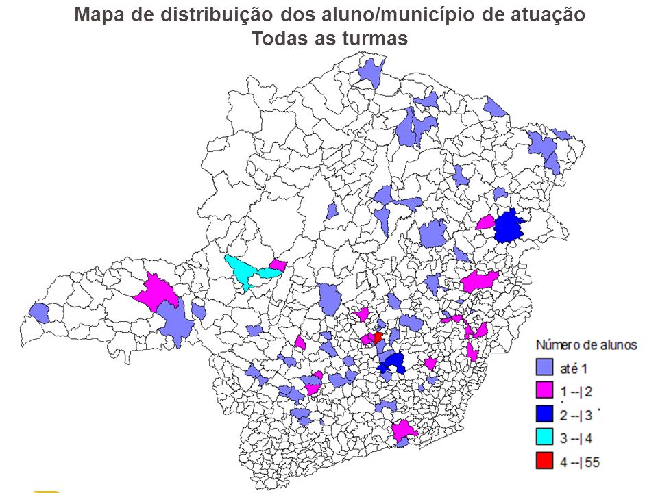 31 Mapa de distribuição dos aluno/município de atuação Todas as turmas