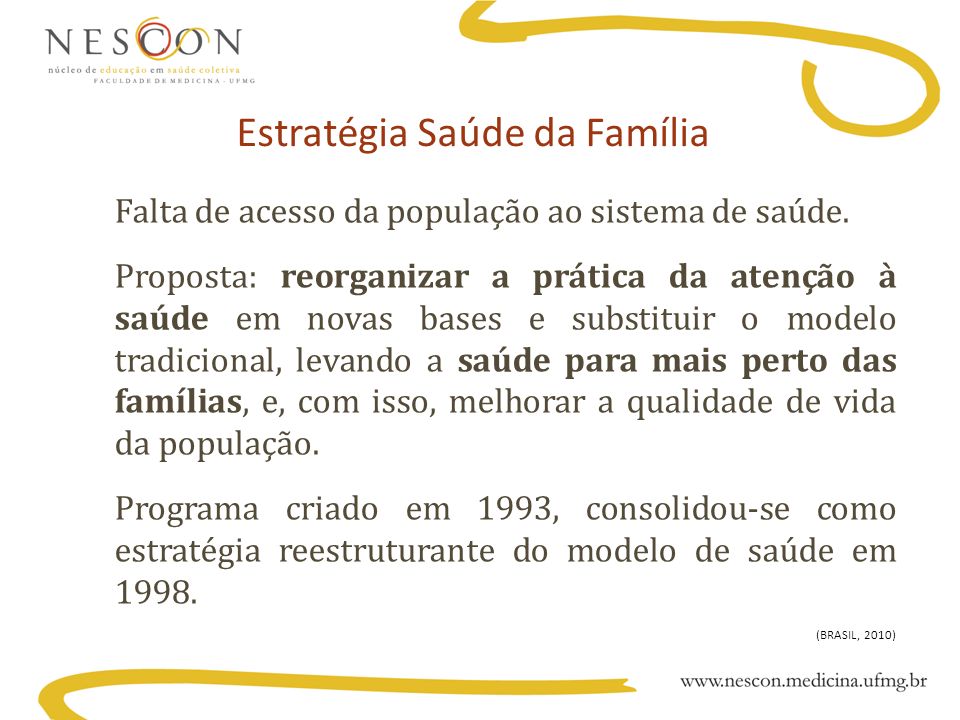 Estratégia Saúde da Família Falta de acesso da população ao sistema de saúde.