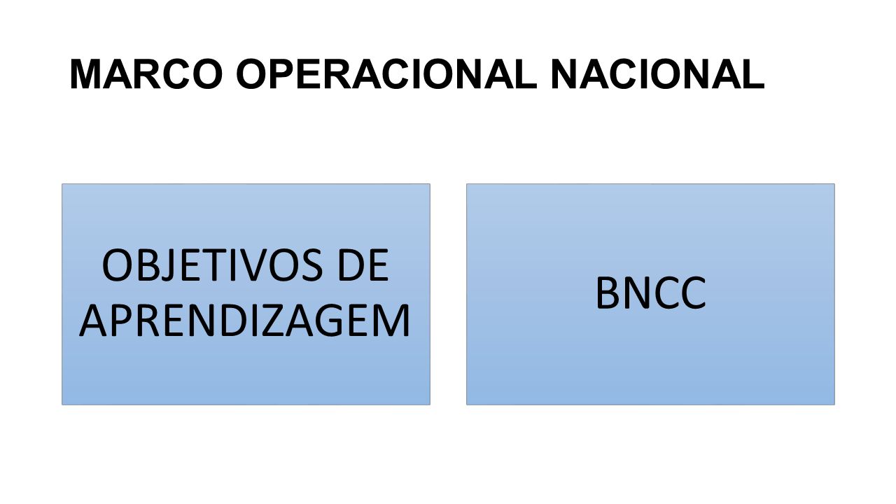 MARCO OPERACIONAL NACIONAL OBJETIVOS DE APRENDIZAGEM BNCC