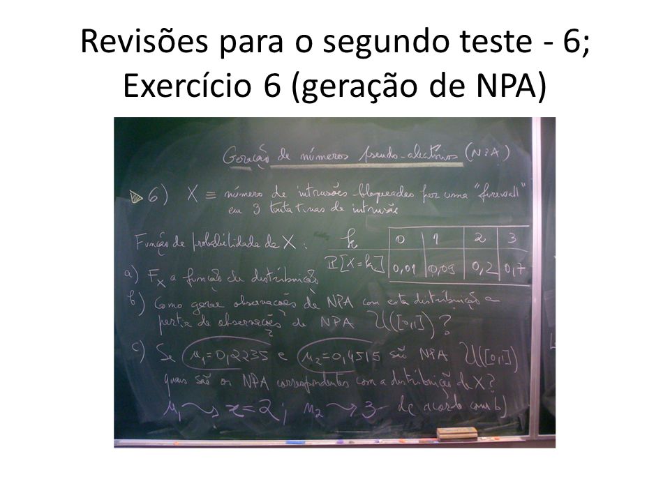 Revisões para o segundo teste - 6; Exercício 6 (geração de NPA)