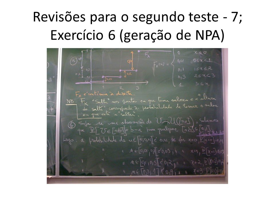 Revisões para o segundo teste - 7; Exercício 6 (geração de NPA)