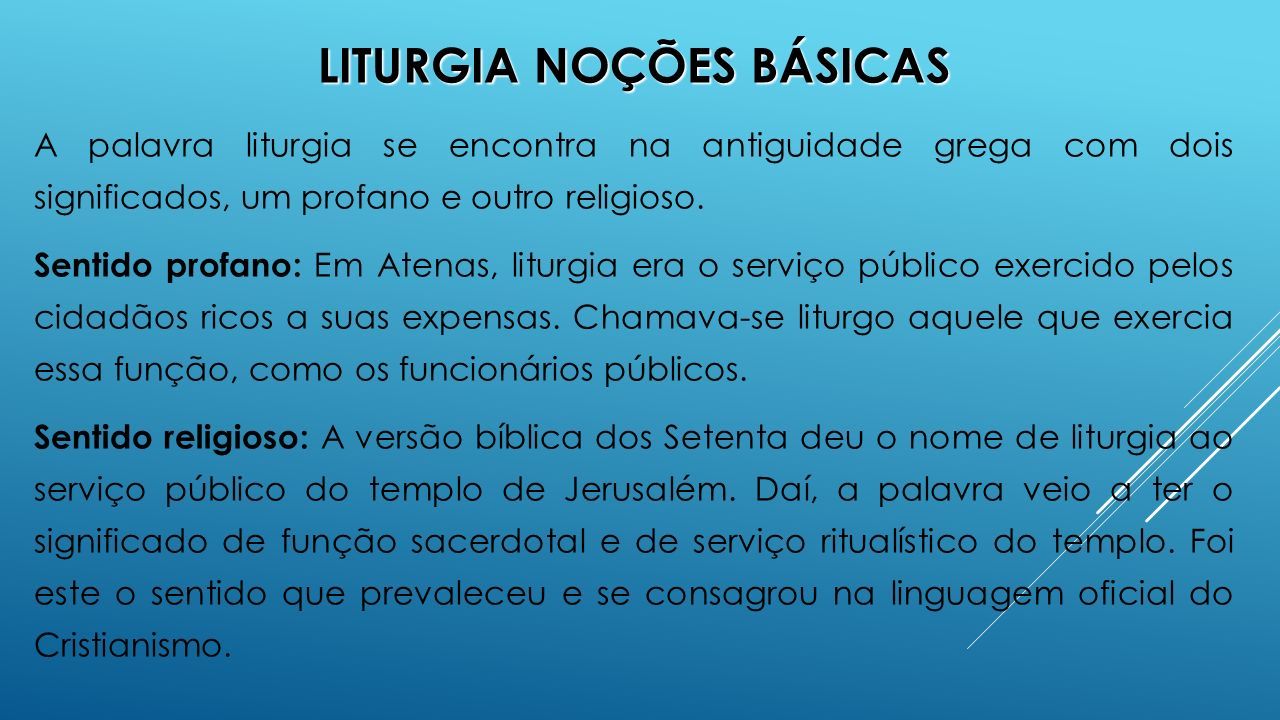 Etimologia de Liturgia – Origem do Conceito