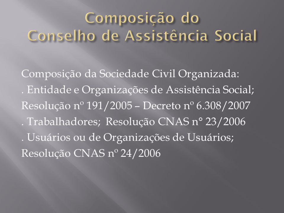 Composição da Sociedade Civil Organizada:.