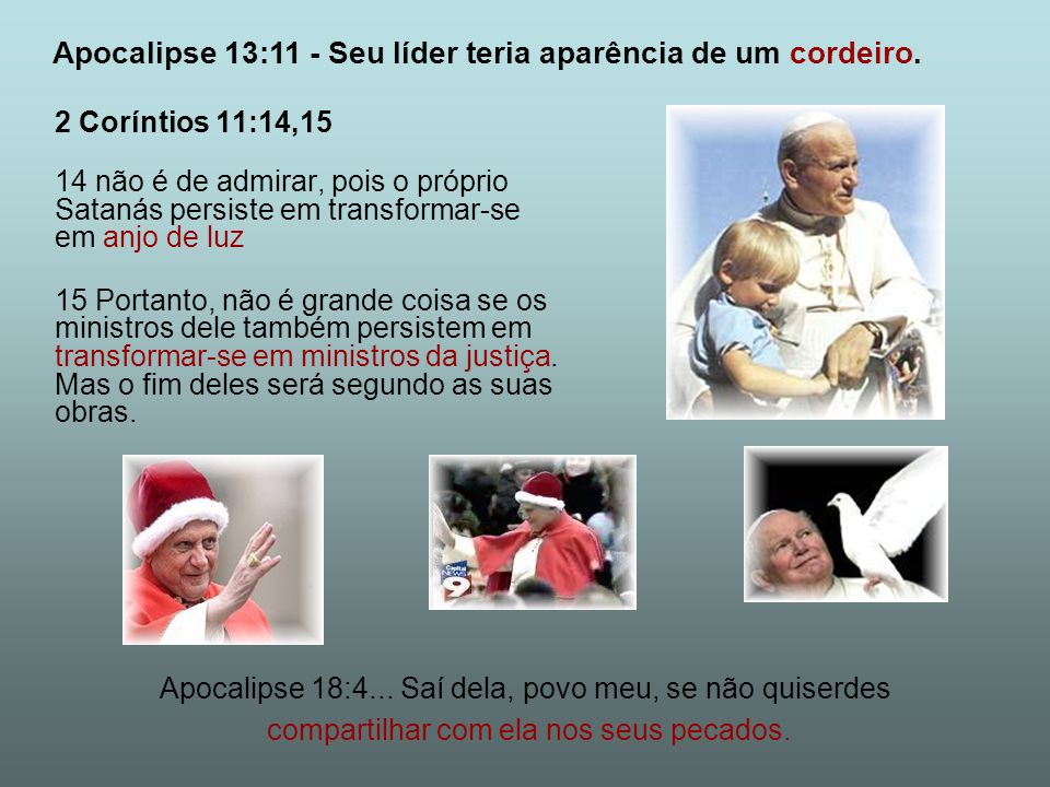 2 Coríntios 11:14 (Satanás se disfarça de anjo de luz) - Bíblia