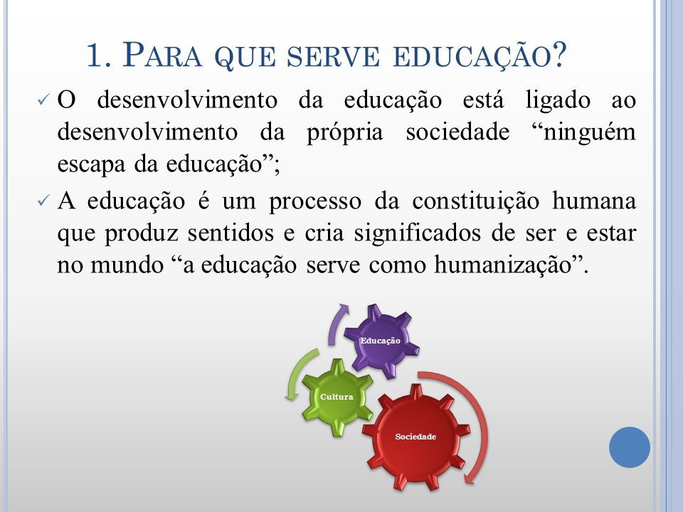 Para que serve a educação?