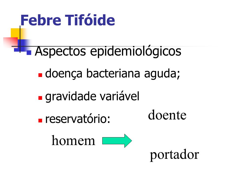 Febre Tifóide – uma doença re-emergente? III SIMPÓSIO INTERNACIONAL DE ...